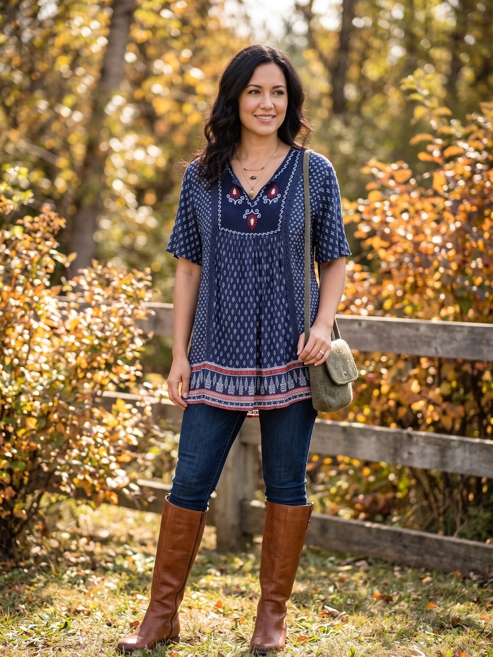 Miss Nikky Embroidered Boho Peasant Tunic Top Folk Whimsigoth Coastal Grandma